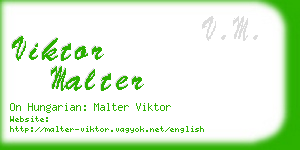 viktor malter business card